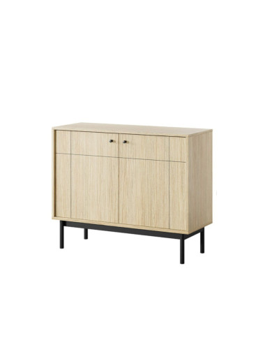 Komoda Japandi K-104, dwudrzwiowa, Dąb linea/ Czarny, PIASKI Komoda Japandi K-104, dwudrzwiowa, Dąb linea/ Czarny, PIASKI