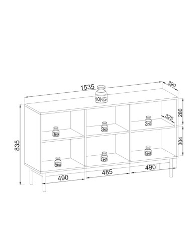 Komoda Japandi K-154, trzydrzwiowa, Dąb linea/ Czarny, PIASKI Komoda Japandi K-154, trzydrzwiowa, Dąb linea/ Czarny, PIASKI