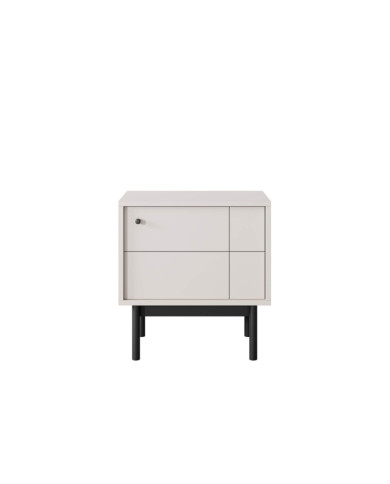 Szafka nocna Japandi S-54, jednodrzwiowa, Cashmere/ Czarny, PIASKI