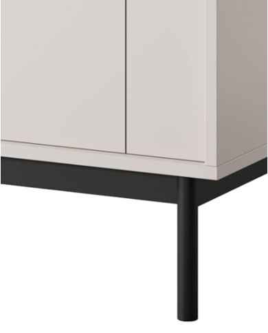 Szafka nocna Japandi S-54, jednodrzwiowa, Cashmere/ Czarny, PIASKI