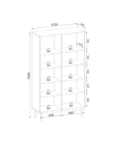 Witryna Japandi WT104, szklane fronty, Cashmere, PIASKI Witryna Japandi WT104, szklane fronty, Cashmere, PIASKI