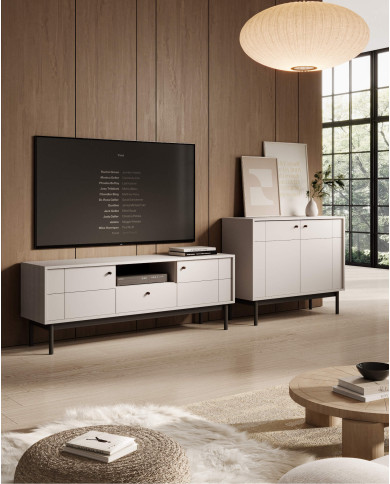 Komoda Japandi K-154, trzydrzwiowa, Cashmere, PIASKI Komoda Japandi K-154, trzydrzwiowa, Cashmere, PIASKI