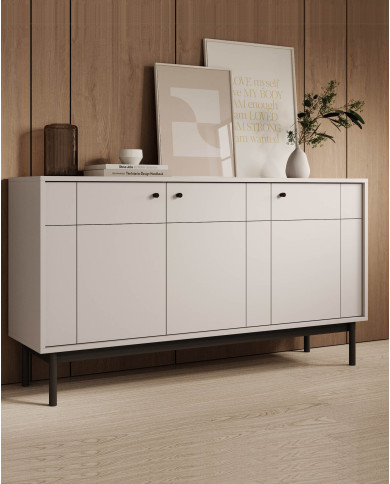 Komoda Japandi K-154, trzydrzwiowa, Cashmere, PIASKI Komoda Japandi K-154, trzydrzwiowa, Cashmere, PIASKI