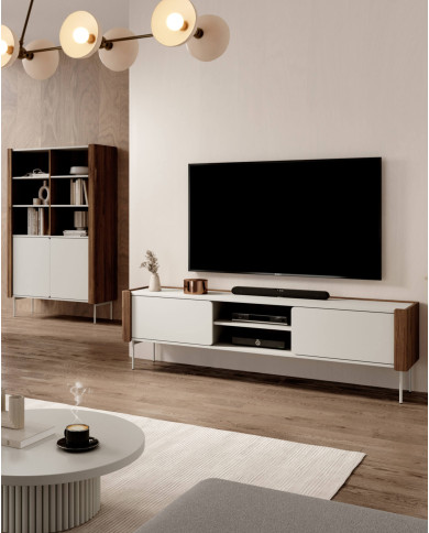 Szafka telewizyjna Wrap RTV 180, drzwiczki, wnęka, Orzech/ Cashmere PIASKI Szafka telewizyjna Wrap RTV 180, drzwiczki, wnęka, Orzech/ Cashmere PIASKI