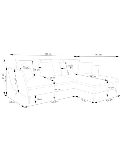 Narożnik Merle, funkcja spania, pojemnik, PIASKI Narożnik Merle, funkcja spania, pojemnik, PIASKI