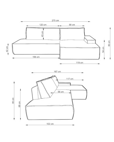 Narożnik Fiord O, funkcja spania, pojemnik, PIASKI Narożnik Fiord O, funkcja spania, pojemnik, PIASKI