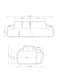 Sofa Pocket, funkcja spania, pojemnik, PIASKI