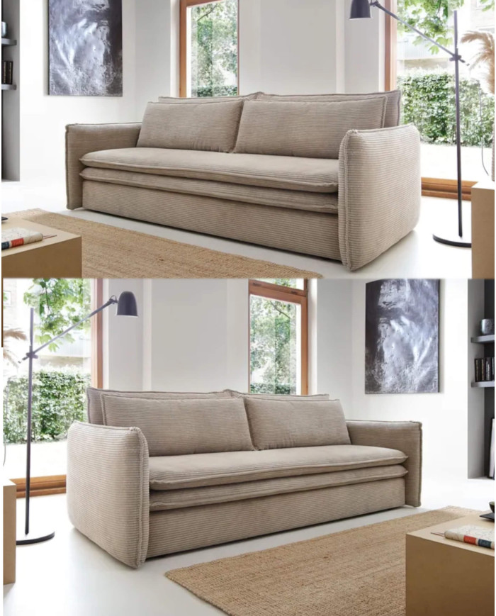 Sofa Tilia Slim, funkcja spania, pojemnik, PIASKI