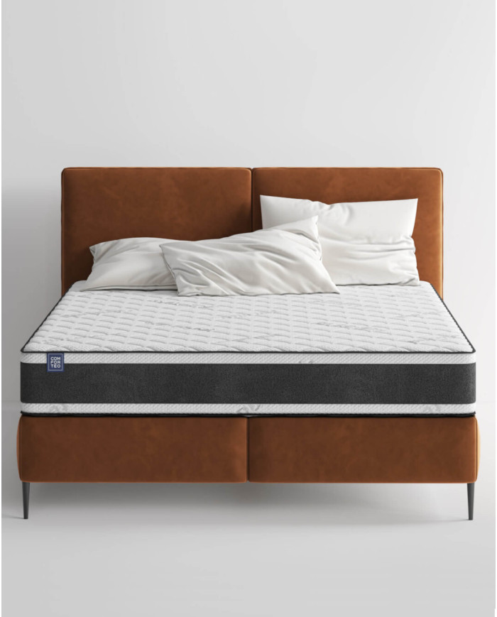 Materac Dark, 80x200 cm, dwustronny, kieszeniowy, wysokie sprężyny, kokos, zdejmowany pokrowiec, H5, Comforteo