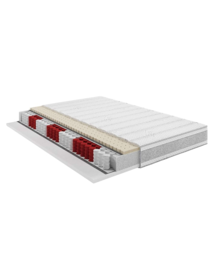 Materac Deep, 90x200 cm, dwustronny, kieszeniowy, lateks, pianka HR, zdejmowany pokrowiec, H3/H4, Comforteo