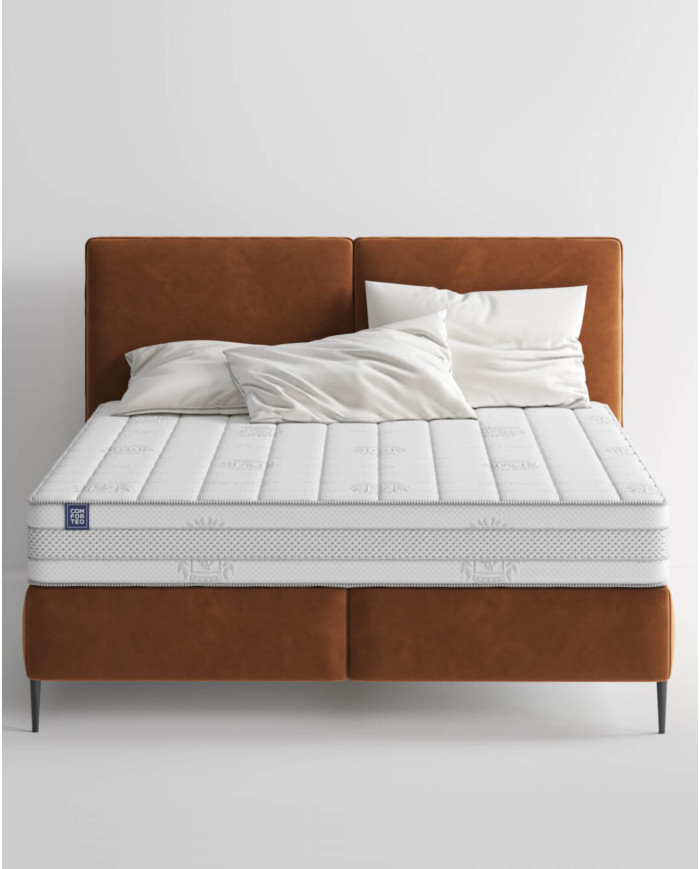 Materac medyczny Pretty, 200x200 cm, dwustronny, multipocket, sprężyny, pianka HR, lateks, zdejmowany pokrowiec,H3/H4, Comforteo