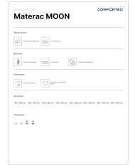 Materac Moon, 80x200 cm, dwustronny, kieszeniowy, sprężyny, kokos, pianka Xfoam, H4/H5, Comforteo