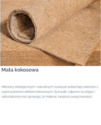 Topper Kokos 80x200 cm, dwustronny, mata kokosowa, zdejmowany pokrowiec, H4 , Comforteo Topper Kokos 80x200 cm, dwustronny, mata kokosowa, zdejmowany pokrowiec, H4 , Comforteo