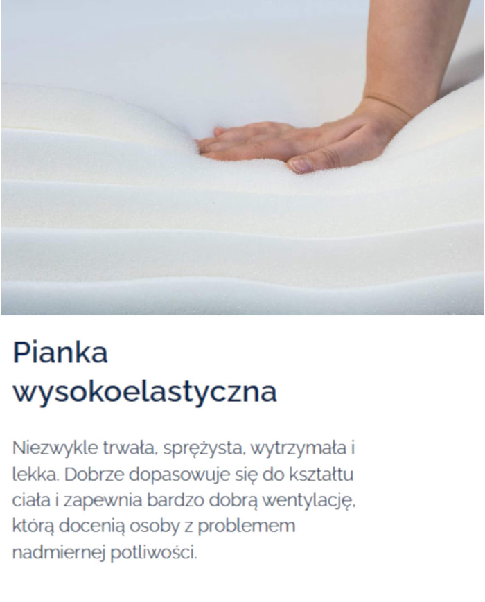 Topper 180x200 cm, pianka wysokoelastyczna HR 4 cm, zdejmowany pokrowiec, H4, Comforteo