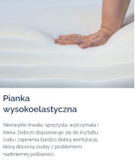 Topper 180x200 cm, pianka wysokoelastyczna HR 6 cm, zdejmowany pokrowiec, H4, Comforteo