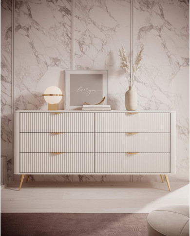 Komoda Lante B 163 6s, szuflady, Beżowa, Laski Meble Komoda Lante B 163 6s, szuflady, Beżowa, Laski Meble