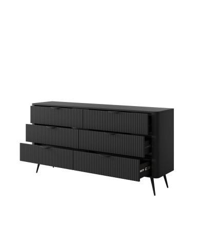 Komoda Lante B 163 6s, szuflady, Czarna, Laski Meble Komoda Lante B 163 6s, szuflady, Czarna, Laski Meble