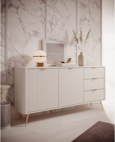 Komoda Lante C 163 2d3s, szuflady, drzwi, Beżowa, Laski Meble Komoda Lante C 163 2d3s, szuflady, drzwi, Beżowa, Laski Meble