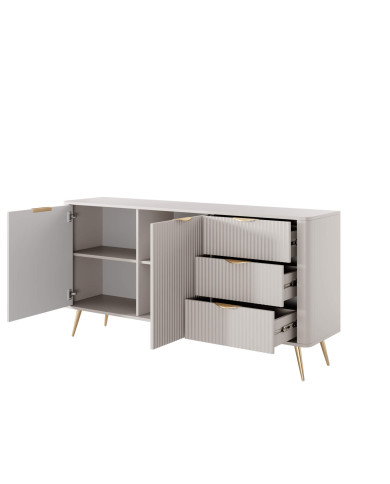 Komoda Lante C 163 2d3s, szuflady, drzwi, Beżowa, Laski Meble Komoda Lante C 163 2d3s, szuflady, drzwi, Beżowa, Laski Meble