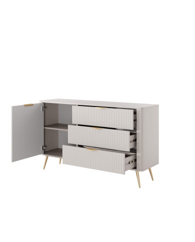 Komoda Lante D 138 d3s, szuflady, drzwi, Beżowa, Laski Meble Komoda Lante D 138 d3s, szuflady, drzwi, Beżowa, Laski Meble