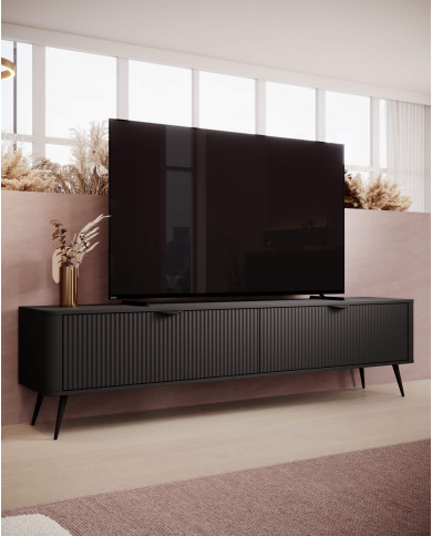 Szafka rtv Lante 163 2d, otwierane klapy, Czarna, Laski Meble Szafka rtv Lante 163 2d, otwierane klapy, Czarna, Laski Meble