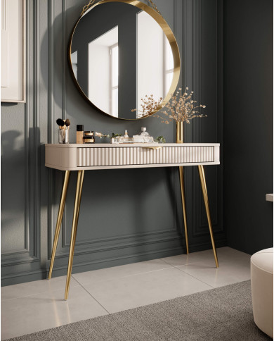 Konsola, toaletka Lante, szuflada, Beżowa, Laski Meble