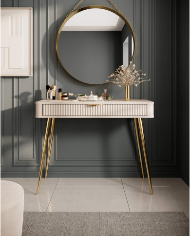 Konsola, toaletka Lante, szuflada, Beżowa, Laski Meble