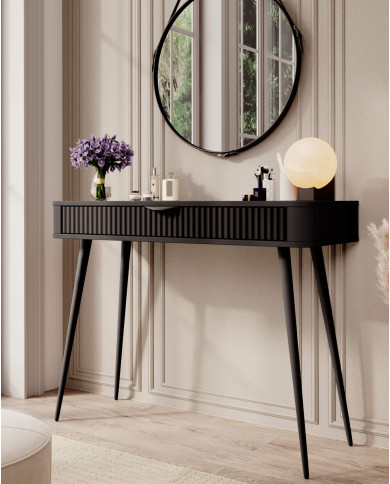 Konsola, toaletka Lante, szuflada, Czarna, Laski Meble