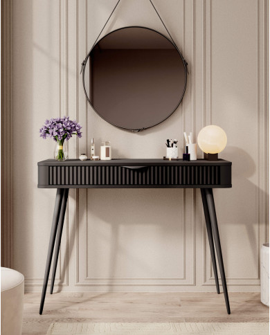 Konsola, toaletka Lante, szuflada, Czarna, Laski Meble