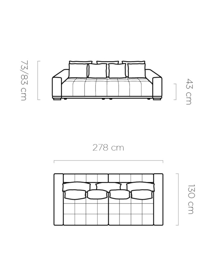 Bigsofa Motta, funkcja spania, pojemniki, Wersal