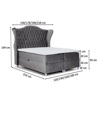 Łóżko kontynentalne Livia 120x200, tapicerowane, materac, topper, pojemnik, Gruszka Meble Łóżko kontynentalne Livia 120x200, tapicerowane, materac, topper, pojemnik, Gruszka Meble