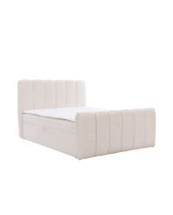 Łóżko kontynentalne Chloe 160x200, tapicerowane, materac, topper, pojemnik, Gruszka Meble