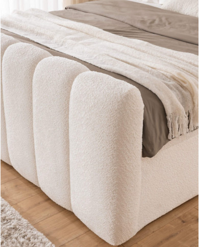 Łóżko kontynentalne Chloe 200x200, tapicerowane, materac, topper, pojemnik, Gruszka Meble Łóżko kontynentalne Chloe 200x200, tapicerowane, materac, topper, pojemnik, Gruszka Meble