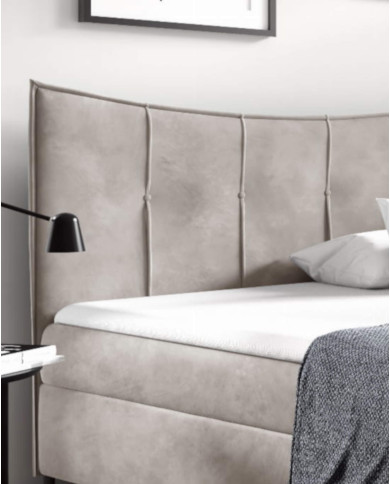 Łóżko kontynentalne Bergamo 180x200, tapicerowane, materace, topper, pojemnik, Gruszka Meble