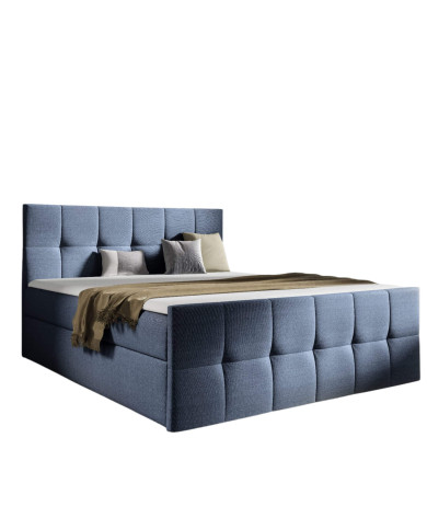 Łóżko kontynentalne Charlotte 120x200, tapicerowane, materace, topper, pojemnik, Gruszka Meble Łóżko kontynentalne Charlotte 120x200, tapicerowane, materace, topper, pojemnik, Gruszka Meble