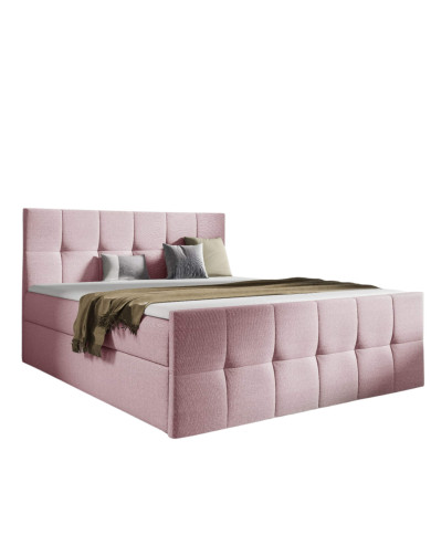 Łóżko kontynentalne Charlotte 120x200, tapicerowane, materace, topper, pojemnik, Gruszka Meble Łóżko kontynentalne Charlotte 120x200, tapicerowane, materace, topper, pojemnik, Gruszka Meble