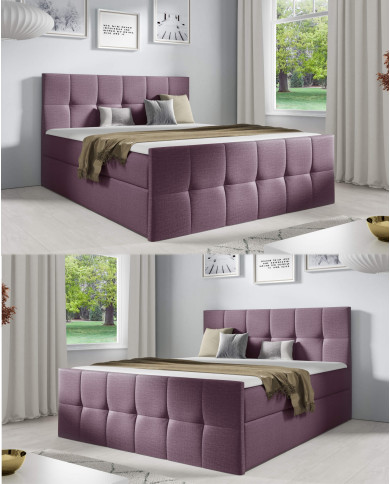 Łóżko kontynentalne Charlotte 120x200, tapicerowane, materace, topper, pojemnik, Gruszka Meble Łóżko kontynentalne Charlotte 120x200, tapicerowane, materace, topper, pojemnik, Gruszka Meble