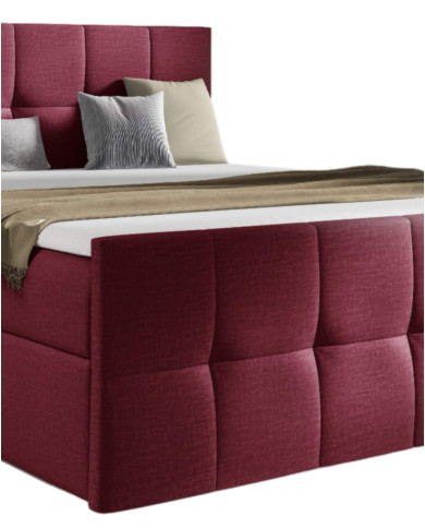 Łóżko kontynentalne Charlotte 120x200, tapicerowane, materace, topper, pojemnik, Gruszka Meble Łóżko kontynentalne Charlotte 120x200, tapicerowane, materace, topper, pojemnik, Gruszka Meble