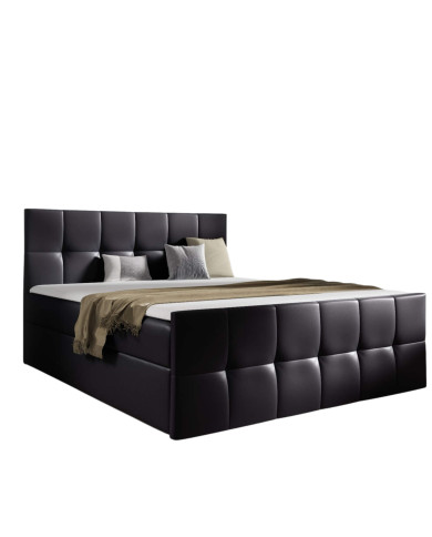 Łóżko kontynentalne Charlotte 160x200, tapicerowane, materace, topper, pojemnik, Gruszka Meble Łóżko kontynentalne Charlotte 160x200, tapicerowane, materace, topper, pojemnik, Gruszka Meble