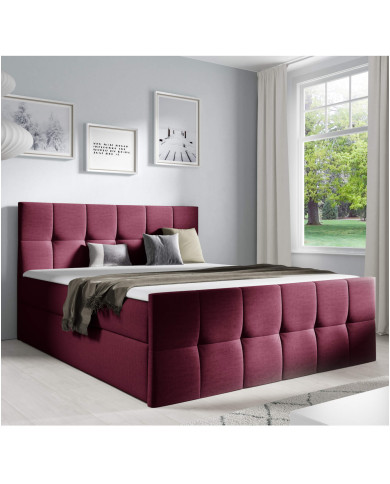 Łóżko kontynentalne Charlotte 200x200, tapicerowane, materace, topper, pojemnik, Gruszka Meble Łóżko kontynentalne Charlotte 200x200, tapicerowane, materace, topper, pojemnik, Gruszka Meble