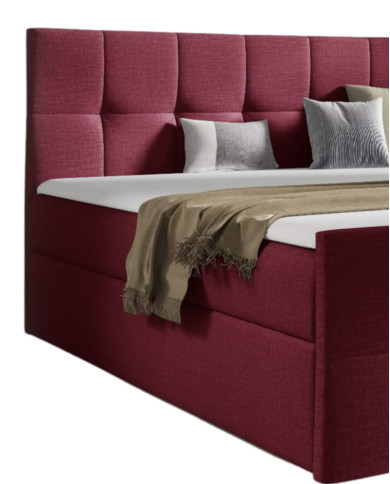 Łóżko kontynentalne Charlotte 200x200, tapicerowane, materace, topper, pojemnik, Gruszka Meble Łóżko kontynentalne Charlotte 200x200, tapicerowane, materace, topper, pojemnik, Gruszka Meble