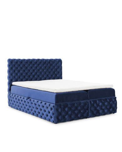 Łóżko kontynentalne Castel 120x200, tapicerowane, materace, topper, pojemnik, Gruszka Meble Łóżko kontynentalne Castel 120x200, tapicerowane, materace, topper, pojemnik, Gruszka Meble