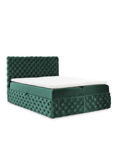 Łóżko kontynentalne Castel 120x200, tapicerowane, materace, topper, pojemnik, Gruszka Meble Łóżko kontynentalne Castel 120x200, tapicerowane, materace, topper, pojemnik, Gruszka Meble