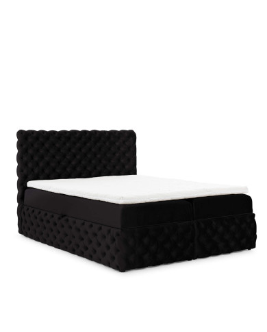 Łóżko kontynentalne Castel 160x200, tapicerowane, materace, topper, pojemnik, Gruszka Meble Łóżko kontynentalne Castel 160x200, tapicerowane, materace, topper, pojemnik, Gruszka Meble