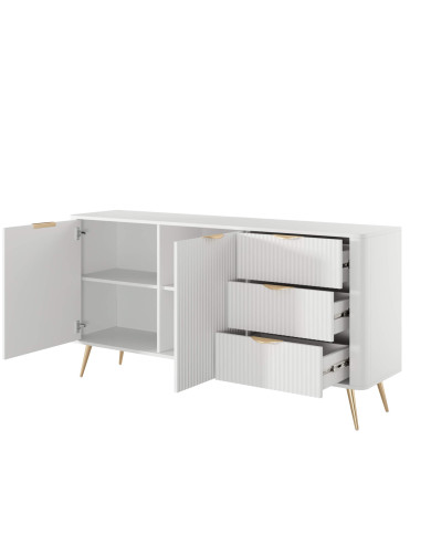 Komoda Lante C 163 2d3s, szuflady, drzwi, Biała, Laski Meble Komoda Lante C 163 2d3s, szuflady, drzwi, Biała, Laski Meble