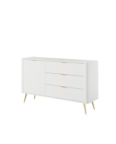 Komoda Lante D 138 d3s, szuflady, drzwi, Biała, Laski Meble Komoda Lante D 138 d3s, szuflady, drzwi, Biała, Laski Meble