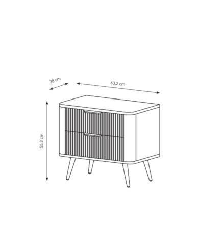 Szafka nocna Lante 2s, szuflady, Biały, Laski Meble