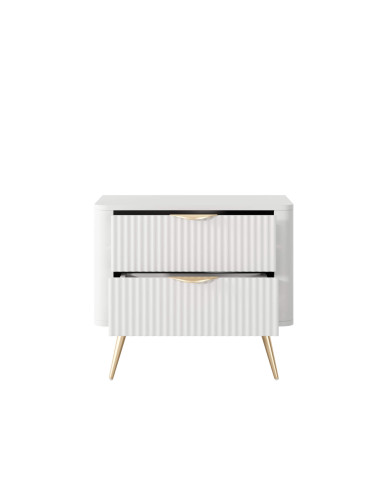 Szafka nocna Lante 2s, szuflady, Biały, Laski Meble Szafka nocna Lante 2s, szuflady, Biały, Laski Meble