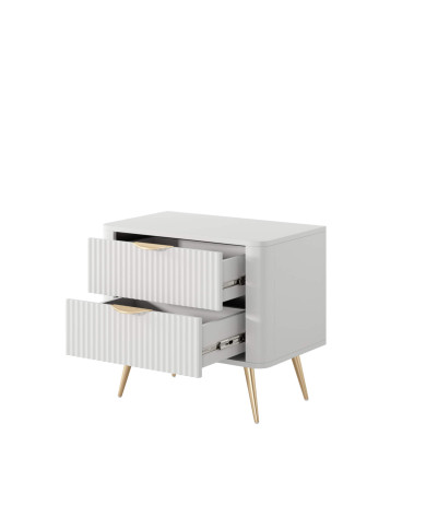 Szafka nocna Lante 2s, szuflady, Biały, Laski Meble