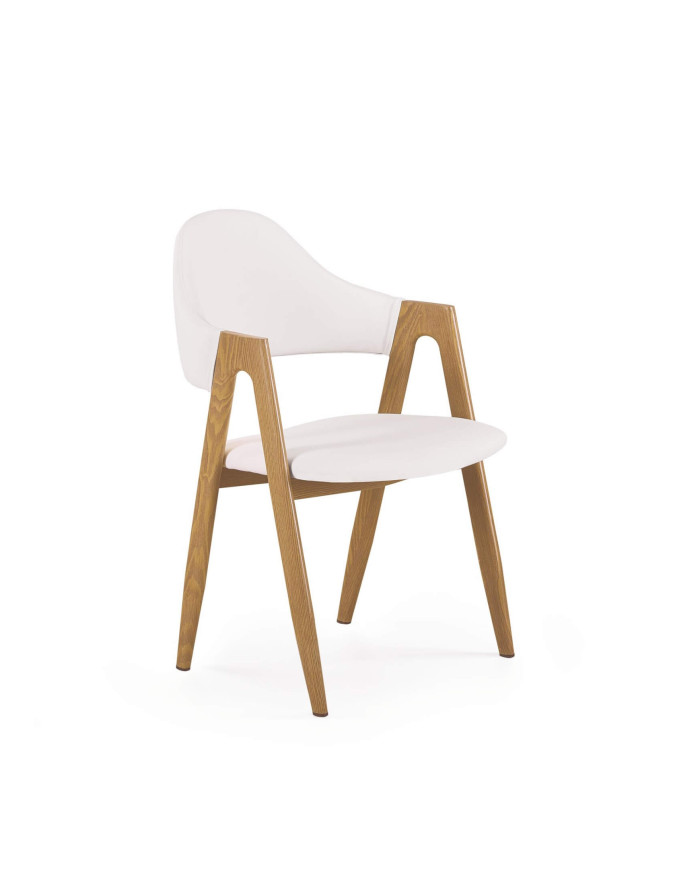 Krzesło K247 Białe/dąb miodowy-1